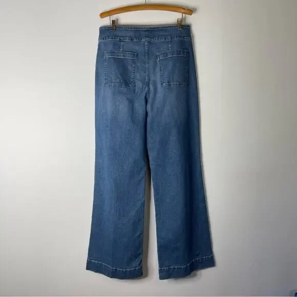 Frame blue Le Hardy wide leg high waisted trouser jeans 32 - Picture 4 of 7